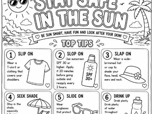 Sun Safety Top Tips Colouring Sheet