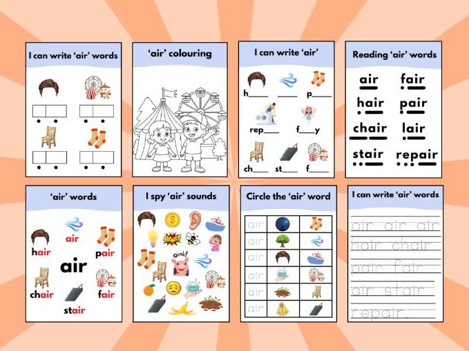 ‘air’ Phonics Sound Workbook – Early Reading & Writing Activities