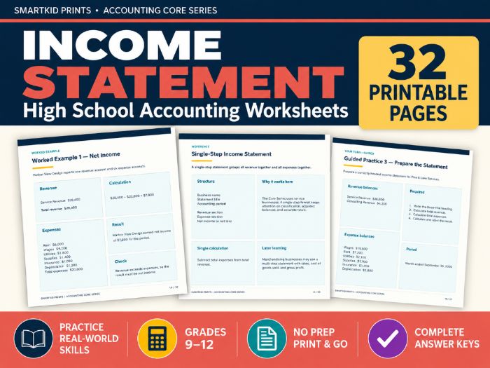 Income Statement Accounting Worksheets