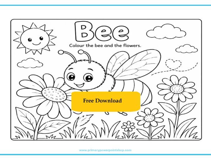 FREE Bee Colouring Sheet for KS1 & KS2