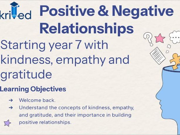 PSHE Year 7 introduction lesson: kindness, empathy, and gratitude
