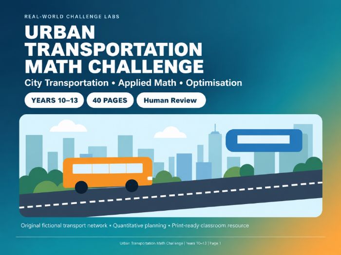 Urban Transportation Maths Challenge | KS4–KS5 | Years 10–13 | 40 Pages