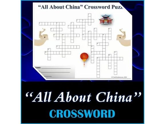 All About China - Crossword Puzzle Activity Worksheet