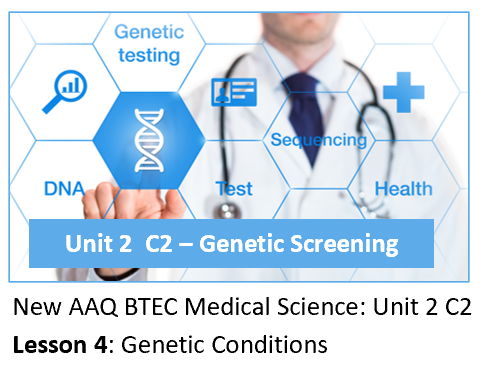 AAQ BTEC Medical Science Unit 2 C2 Genetic Screening – Lesson 4: Genetic Conditions