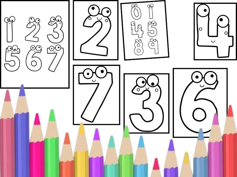 Counting Coloring Pages | munber coloring Printable Pack and Cut Color, and Glue Activity for Kids