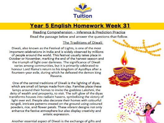 31. Year 5 - Reading Comprehension & Apostrophes for Contraction