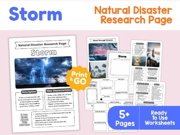 Storm Natural Disaster Research Page | Weather Science Activities
