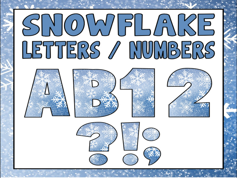 SNOWFLAKES WINTER DISPLAY LETTERING - LETTERS AND NUMBERS CHRISTMAS XMAS