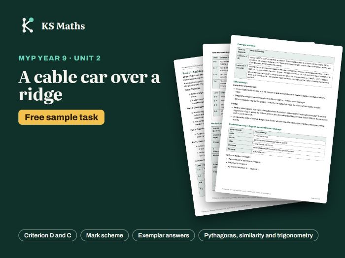 FREE MYP Year 9 Pythagoras criterion D task + mark scheme