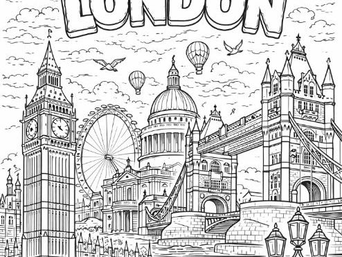 London, England, United Kingdom Colouring Page