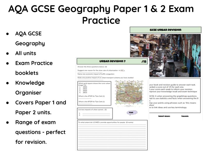 AQA GCSE Geography Paper 1 and Paper 2 Exam Practice