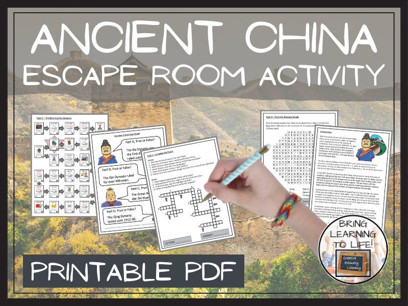Ancient China Escape Room Activity