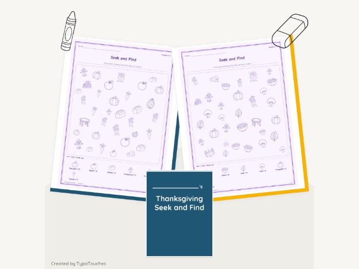 Thanksgiving Seek and Find Printable | 24 pp