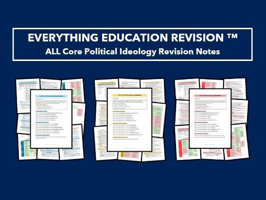 A-Level Edexcel Politics ALL Core Ideology Revision Notes for Conservatism, Liberalism and Socialism