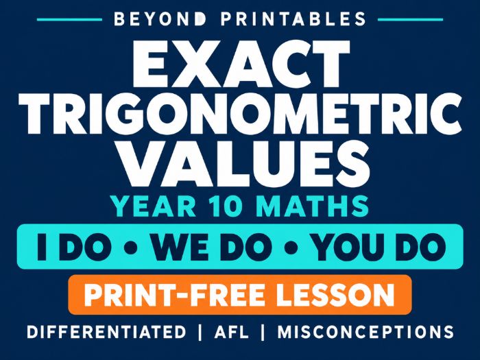 Using Exact Trigonometric Values | I Do, We Do, You Do | Year 10 Maths print-free LESSON