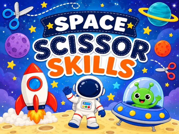 Space Scissor Skills Worksheets | Cutting Practice & Fine Motor Activities | Preschool–1st Grade