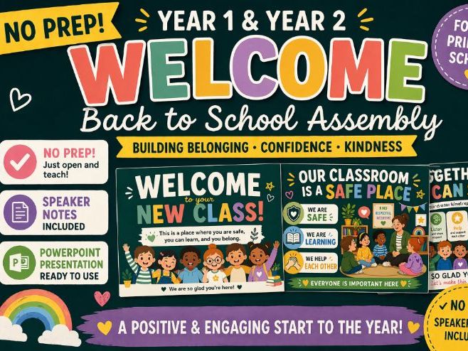 Back to School Assembly KS1 (Year 1 & 2) | Classroom Expectations & Feelings | PowerPoint + Speaker