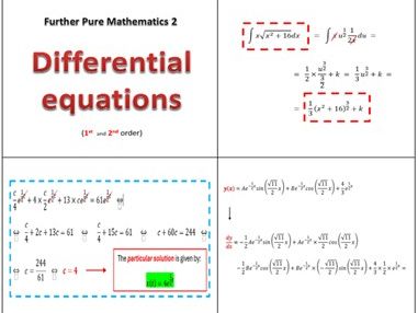 PPT - Differential equations (1st and 2nd order) - Further Pure 2