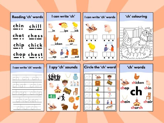 ‘ch’ Phonics Sound Workbook | Early Reading & Writing Activities