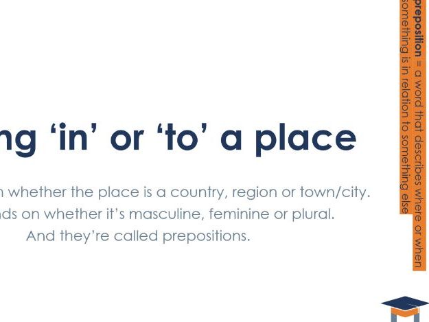 French - prepositions with places