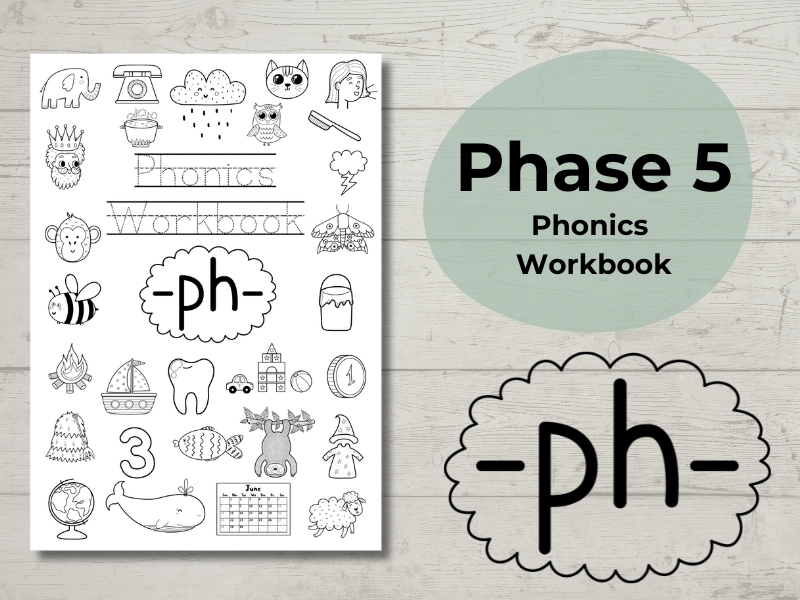 Phase 5 Phonics Workbook ph sound