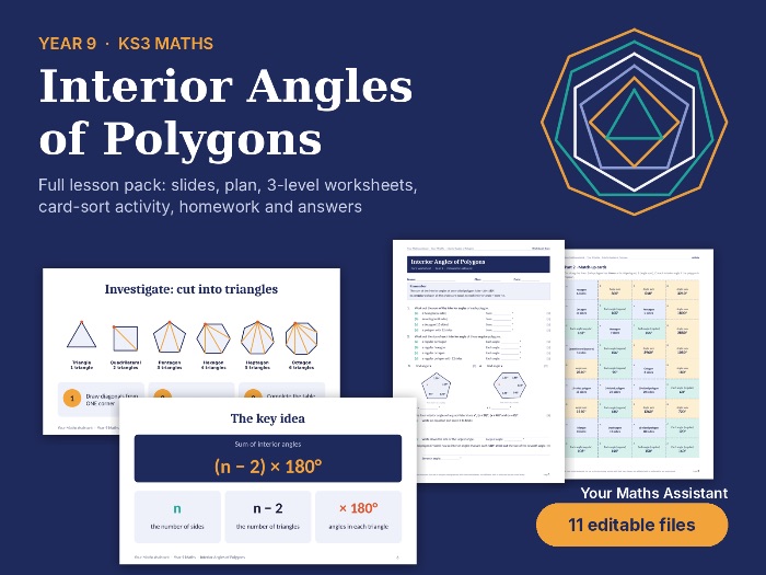 Interior Angles of Polygons – Year 9 Full Lesson Pack