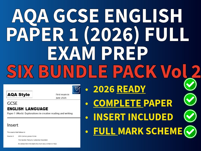 AQA Style GCSE 6 Paper Practice Bundle Pack of English Language Paper 1s Vol 2- 2026 Ready