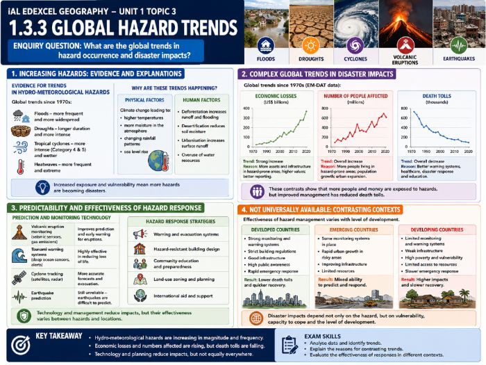 iAL Edexcel Geography – Unit 1 Topic 1: World at Risk - 1.3.3 Global Hazard Trends