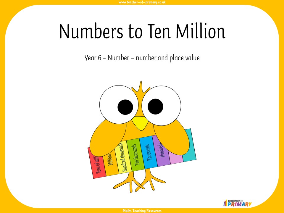Numbers to Ten Million - Year 6