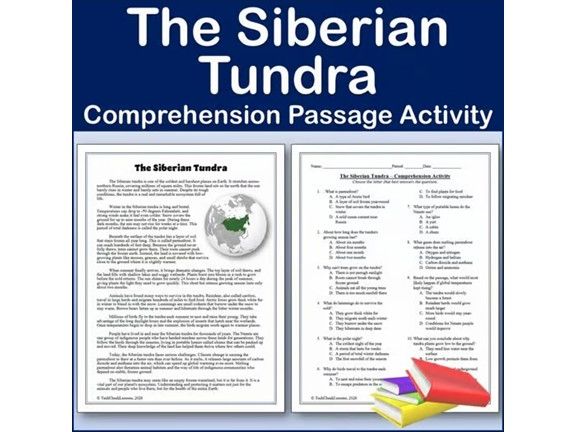 The Siberian Tundra - World Regions Reading Comp Passage & Activity | Editable