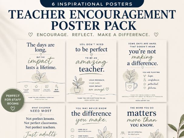 Positive Staff Room Posters | Teacher Wellbeing & Staff Appreciation Display Pack