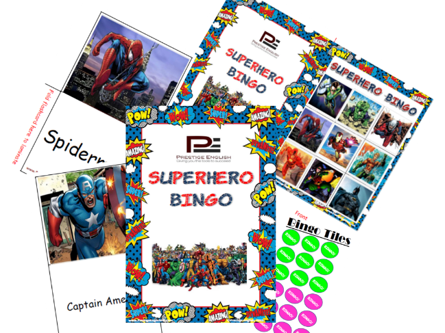 Superhero Bingo Game (Batman, Superman, Spiderman, Iron Man and more!!)