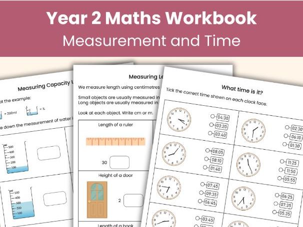 Year 2 Maths Workbook | Measurement & Time Worksheets | Printable Teaching Resource