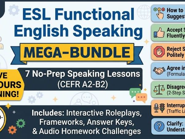 ESL Functional English Speaking Mega-Bundle | 7 No-Prep Speaking ...