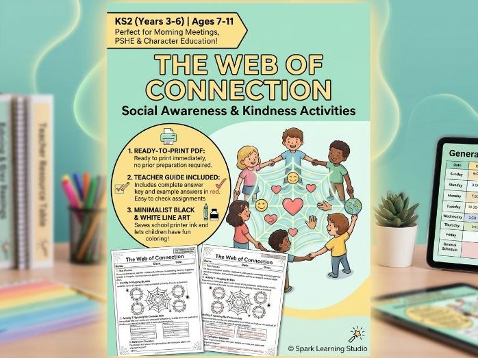 The Web of Connection: Anxiety & Social Emotional Learning (SEL) Lesson & Worksheets