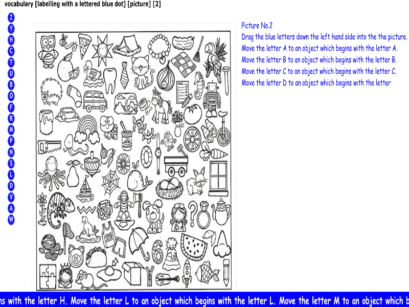 vocabulary [labelling with a lettered blue dot] [picture] [2]