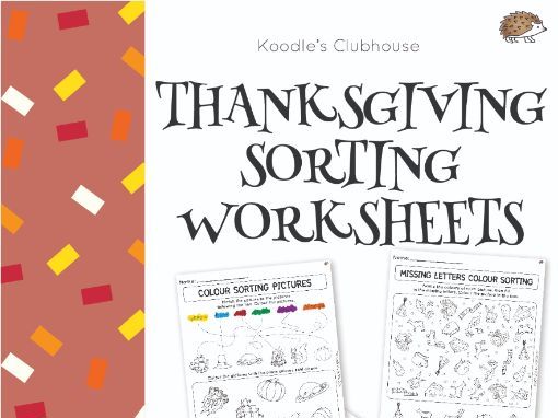 Thanksgiving sorting worksheets