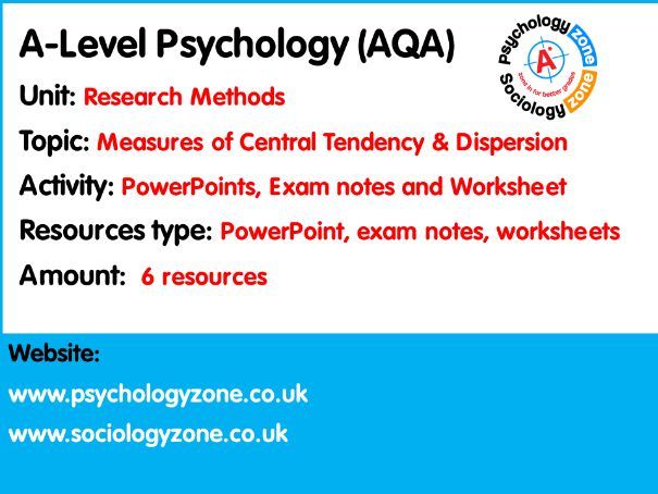 AQA A Level Psychology: Measures of Central Tendency and Dispersion