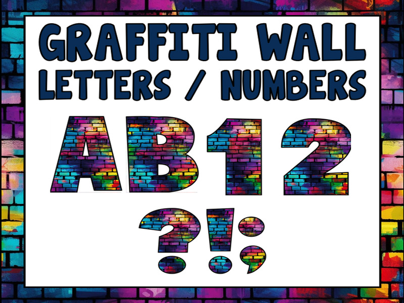 GRAFFITI STYLE WALL LETTERING - LETTERS AND NUMBERS