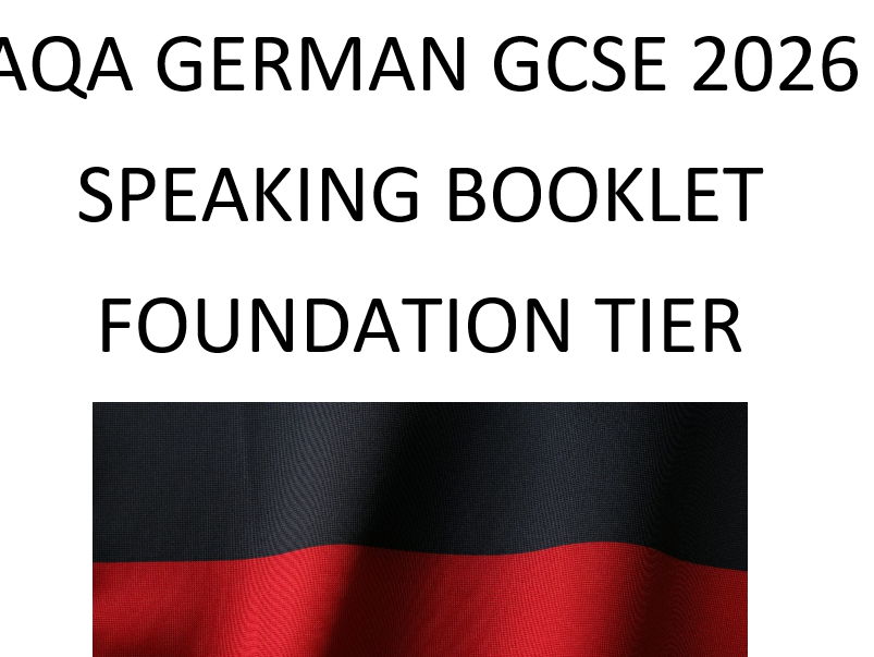 AQA German GCSE Speaking Booklet Foundation Tier - Student friendly