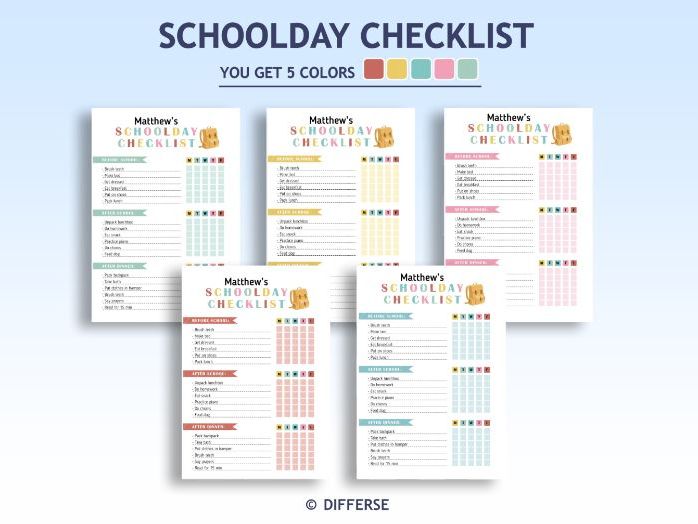 Daily Routine Chart | Chore Chart | Editable Daily Checklist | Kids Planner