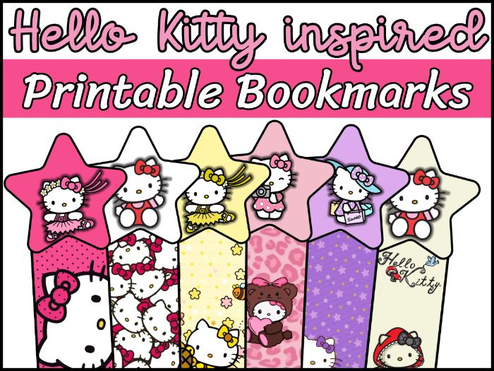 Hello Kitty Bookmarks | 30 Cute Printable Designs