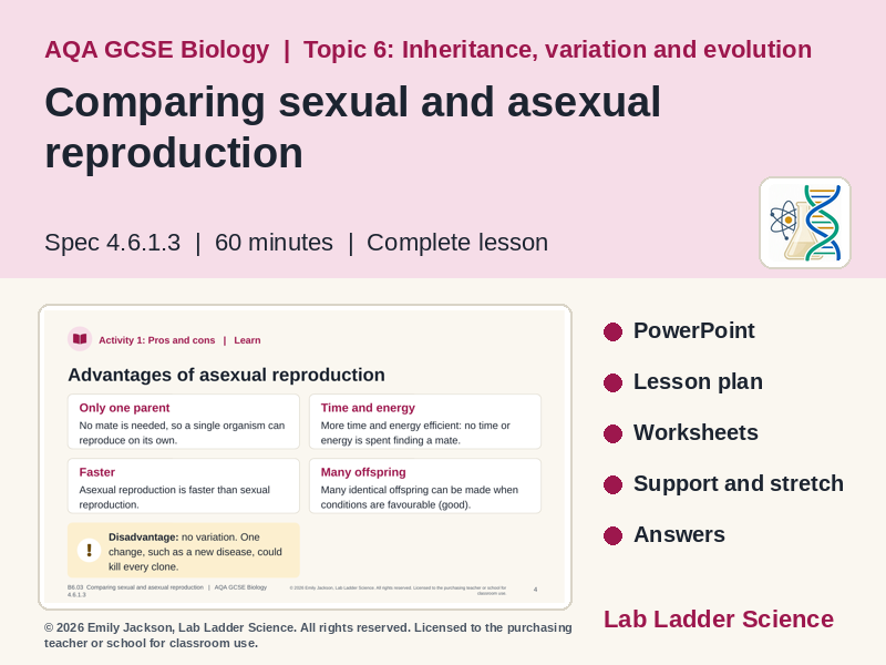 B6-03 Asexual vs Sexual Reproduction: AQA GCSE Biology