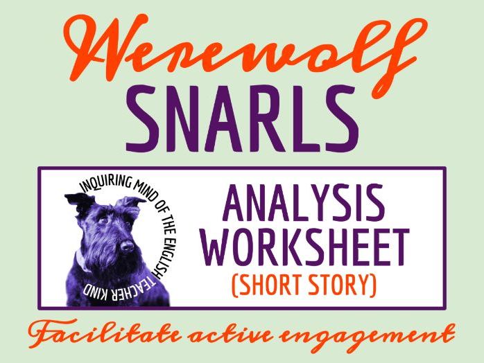 "The Werewolf Snarls" Literary Analysis Worksheet | Paranormal Horror Story