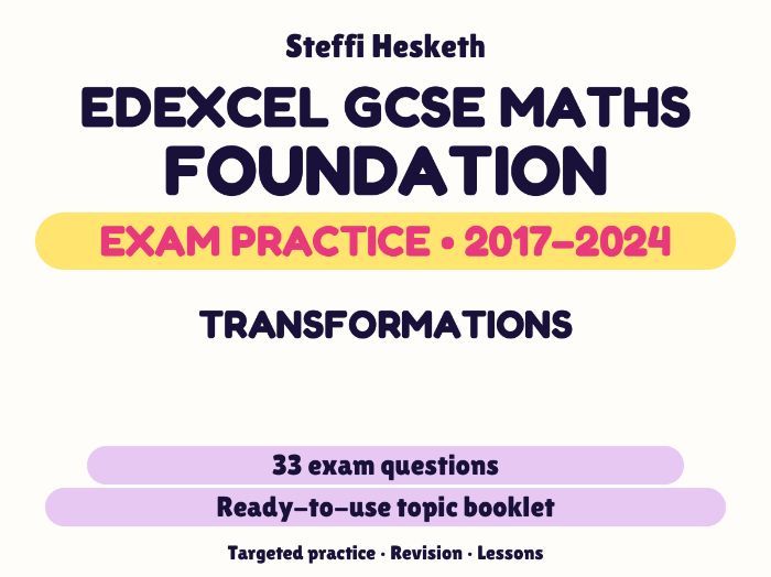Edexcel GCSE Maths Foundation: Transformations Exam Questions | 2017-2024
