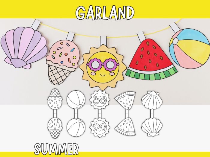 Printable Summer Garland - Craft for Kids