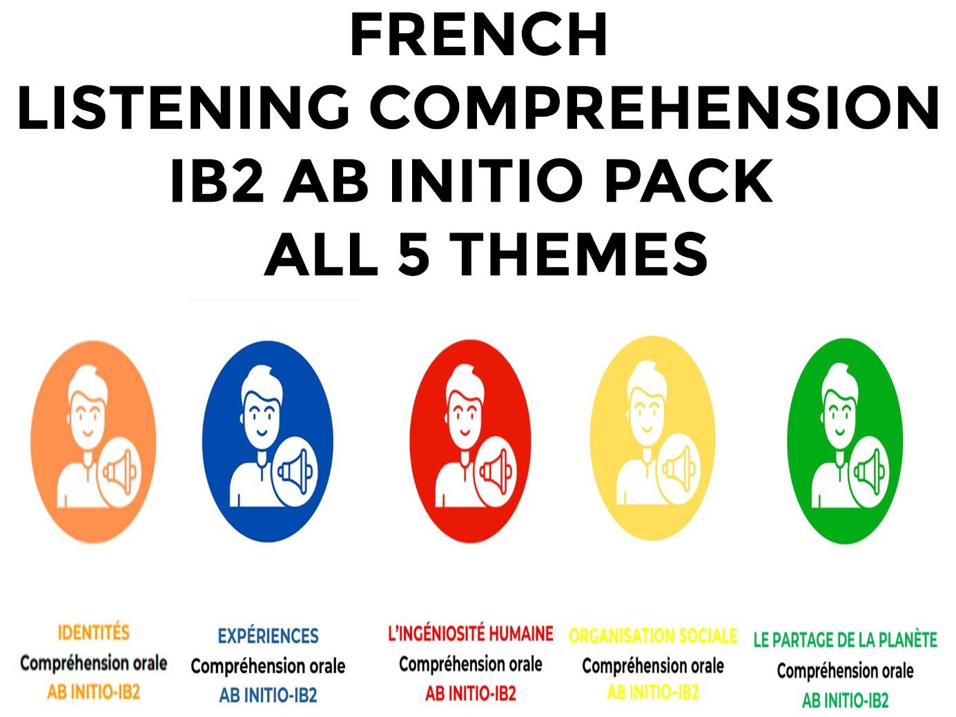 French Listening Comprehension IB2 AB Initio Pack – All 5 Themes
