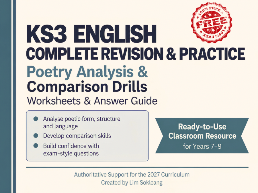 [Free Samples] KS3 Poetry Analysis & Metaphor worksheets and answers