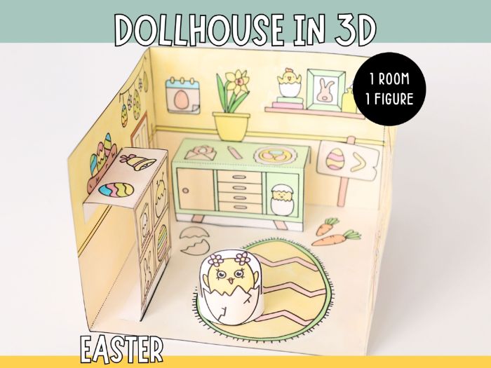 Dollhouse in 3D Craft - Easter