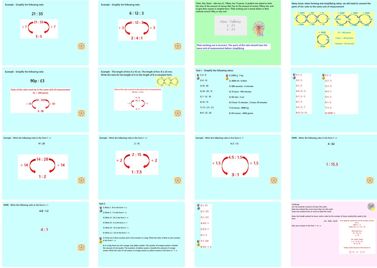 Writing and simplifying ratios maths gcse foundation powerpoint